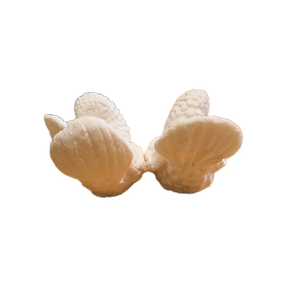 Pair White Alabaster Marble Dove Bird Figurines Carved Stone Decor Vintage - Picture 5 of 7